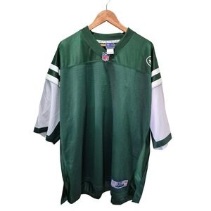 NFL Pro Line New York Jets Men's Football Jersey‎ 3XL Green White Oversized